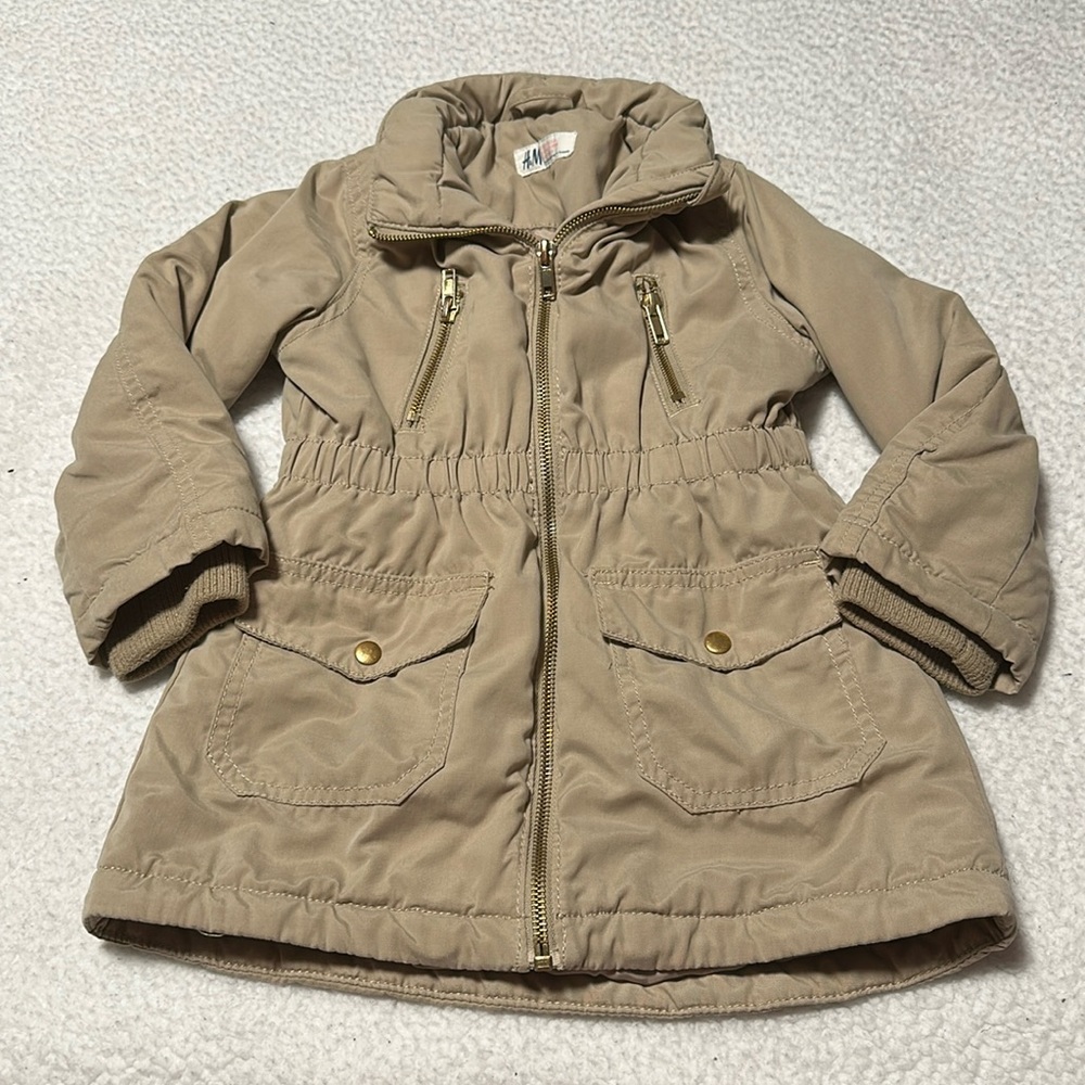Little Girls H&M Tan Coat, EUC, Size 3-4Y